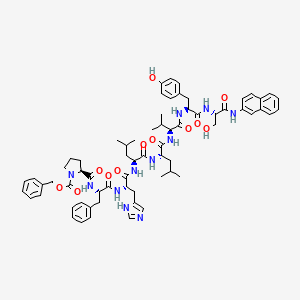 molecular formula C67H83N11O12 B12326607 L-Serinamide, 1-[(phenylmethoxy)carbonyl]-L-prolyl-L-phenylalanyl-L-histidyl-L-leucyl-L-leucyl-L-valyl-L-tyrosyl-N-2-naphthalenyl-(9CI) 