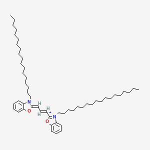 molecular formula C53H85N2O2+ B1232661 3-octadecyl-2-[3-(3-octadecyl-1,3-benzoxazol-2(3H)-ylidene)prop-1-en-1-yl]-1,3-benzoxazol-3-ium 