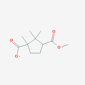 molecular formula C11H17O4- B12326665 3-Methoxycarbonyl-1,2,2-trimethylcyclopentane-1-carboxylate 