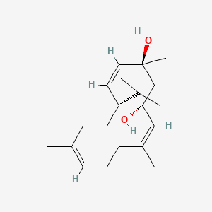 molecular formula C20H34O2 B1232667 (1S,3R,4Z,8Z,12S,13Z)-1,5,9-trimethyl-12-propan-2-ylcyclotetradeca-4,8,13-triene-1,3-diol CAS No. 57605-80-8