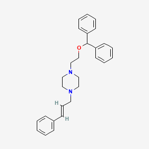 molecular formula C28H32N2O B1232670 1-(2-(Diphenylmethoxy)ethyl)-4-(3-phenyl-2-propenyl)piperazine CAS No. 67469-57-2