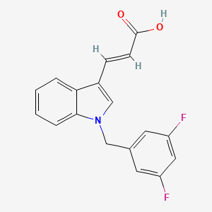 molecular formula C18H13F2NO2 B12326755 3-[1-(3,5-difluorobenzyl)-1H-indol-3-yl]acrylic acid 