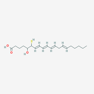 B1232685 5-Hydroxy-6-mercapto-7,9,11,14-eicosatetraenoic acid CAS No. 125467-37-0