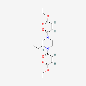molecular formula C18H26N2O6 B1232687 ethyl (Z)-4-[4-[(Z)-4-ethoxy-4-oxobut-2-enoyl]-3-ethylpiperazin-1-yl]-4-oxobut-2-enoate CAS No. 84930-22-3