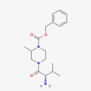 molecular formula C18H27N3O3 B12326935 4-((S)-2-Amino-3-methyl-butyryl)-2-methyl-piperazine-1-carboxylic acid benzyl ester 