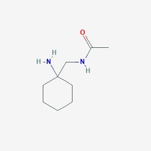 molecular formula C9H18N2O B12326938 N-[(1-aminocyclohexyl)methyl]acetamide 