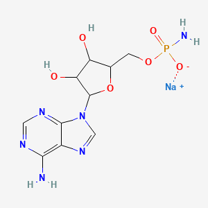 molecular formula C10H14N6NaO6P B12327152 sodium amino({[(2R,3S,4R,5R)-5-(6-amino-9H-purin-9-yl)-3,4-dihydroxyoxolan-2-yl]methoxy})phosphinate 