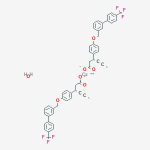 calcium;3-[4-[[3-[4-(trifluoromethyl)phenyl]phenyl]methoxy]phenyl]hex-4-ynoate;hydrate