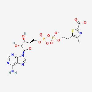 molecular formula C17H19N6O12P2S-3 B1232735 Adenosine diphosphate 5-(beta-ethyl)-4-methyl-thiazole-2-carboxylic acid 