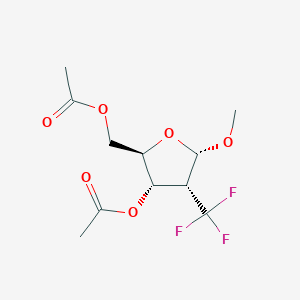 ((2R,3S,4R,5S)-3-Acetoxy-5-methoxy-4-(trifluoromethyl)tetrahydrofuran-2-yl)methyl acetate