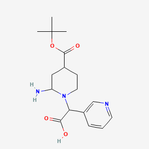 molecular formula C17H25N3O4 B12327414 [2-Amino-4-(tert-butoxycarbonyl)piperidin-1-yl](pyridin-3-yl)acetic acid CAS No. 885276-22-2