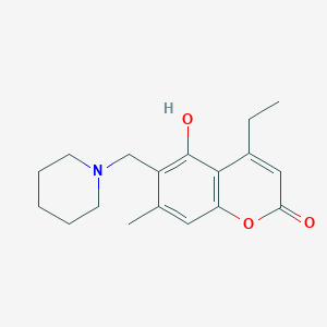 molecular formula C18H23NO3 B1232744 4-Ethyl-5-hydroxy-7-methyl-6-(1-piperidinylmethyl)-1-benzopyran-2-one 