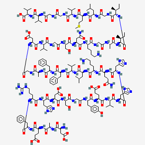 (4S)-5-[[(2S)-1-[[(2S)-1-[[(2S)-1-[[(2S)-1-[[(2S)-1-[[2-[[(2S)-1-[[(2S)-1-[[(2S)-1-[[(2S)-1-[[(2S)-1-[[(2S)-5-amino-1-[[(2S)-6-amino-1-[[(2S)-1-[[(2S)-1-[[(2S)-1-[[(2S)-1-[[(2S)-1-[[2-[[(2S)-1-[[(2S)-1-[[2-[[(2S)-1-[[(2S)-4-amino-1-[[(2S)-6-amino-1-[[2-[[(2S)-1-[[(2S,3S)-1-[[(2S,3S)-1-[[2-[[(2S)-1-[[(2S)-1-[[(2S)-1-[[2-[[2-[[(2S)-1-[[(1S)-1-carboxy-2-methylpropyl]amino]-3-methyl-1-oxobutan-2-yl]amino]-2-oxoethyl]amino]-2-oxoethyl]amino]-3-methyl-1-oxobutan-2-yl]amino]-4-methylsulfanyl-1-oxobutan-2-yl]amino]-4-methyl-1-oxopentan-2-yl]amino]-2-oxoethyl]amino]-3-methyl-1-oxopentan-2-yl]amino]-3-methyl-1-oxopentan-2-yl]amino]-1-oxopropan-2-yl]amino]-2-oxoethyl]amino]-1-oxohexan-2-yl]amino]-1,4-dioxobutan-2-yl]amino]-3-hydroxy-1-oxopropan-2-yl]amino]-2-oxoethyl]amino]-3-methyl-1-oxobutan-2-yl]amino]-3-carboxy-1-oxopropan-2-yl]amino]-2-oxoethyl]amino]-1-oxopropan-2-yl]amino]-1-oxo-3-phenylpropan-2-yl]amino]-1-oxo-3-phenylpropan-2-yl]amino]-3-methyl-1-oxobutan-2-yl]amino]-4-methyl-1-oxopentan-2-yl]amino]-1-oxohexan-2-yl]amino]-1,5-dioxopentan-2-yl]amino]-3-(1H-imidazol-5-yl)-1-oxopropan-2-yl]amino]-3-(1H-imidazol-5-yl)-1-oxopropan-2-yl]amino]-3-methyl-1-oxobutan-2-yl]amino]-4-carboxy-1-oxobutan-2-yl]amino]-3-(4-hydroxyphenyl)-1-oxopropan-2-yl]amino]-2-oxoethyl]amino]-3-hydroxy-1-oxopropan-2-yl]amino]-3-carboxy-1-oxopropan-2-yl]amino]-3-(1H-imidazol-5-yl)-1-oxopropan-2-yl]amino]-5-carbamimidamido-1-oxopentan-2-yl]amino]-1-oxo-3-phenylpropan-2-yl]amino]-4-[[(2S)-2-[[(2S)-2-amino-3-carboxypropanoyl]amino]propanoyl]amino]-5-oxopentanoic acid