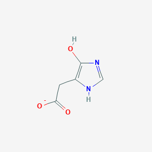 molecular formula C5H5N2O3- B1232747 5-Hydroxyimidazole-4-acetate 