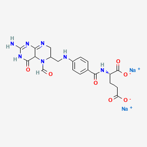 molecular formula C20H21N7Na2O7 B12327499 disodium;(2S)-2-[[4-[(2-amino-5-formyl-4-oxo-3,4a,6,7-tetrahydropteridin-6-yl)methylamino]benzoyl]amino]pentanedioate 