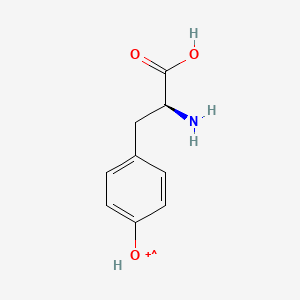 molecular formula C9H11NO3+ B1232752 {4-[(2S)-2-amino-2-carboxyethyl]phenyl}oxidaniumyl 