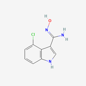 molecular formula C9H8ClN3O B12327528 4-chloro-N'-hydroxy-1H-indole-3-carboximidamide 