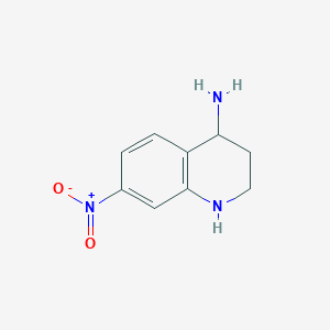 molecular formula C9H11N3O2 B12327692 7-Nitro-1,2,3,4-tetrahydroquinolin-4-amine 