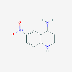 molecular formula C9H11N3O2 B12327869 6-Nitro-1,2,3,4-tetrahydroquinolin-4-amine 