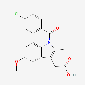 molecular formula C19H14ClNO4 B1232792 10-Chloro-2-methoxy-5-methyl-7H-pyrrolo(3,2,1-d,e)phenanthrid-7-one-4-acetic acid CAS No. 51806-88-3