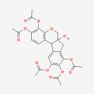 molecular formula C26H24O12 B1232798 Haematoxylin pentaacetate 