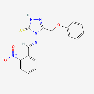 molecular formula C16H13N5O3S B1232803 4-[(2-nitrobenzylidene)amino]-5-(phenoxymethyl)-4H-1,2,4-triazole-3-thiol 