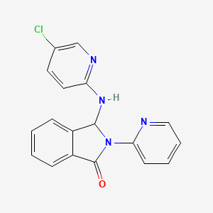 molecular formula C18H13ClN4O B1232815 3-[(5-chloro-2-pyridinyl)amino]-2-(2-pyridinyl)-3H-isoindol-1-one 