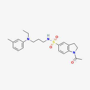 molecular formula C22H29N3O3S B1232816 1-acetyl-N-[3-(N-ethyl-3-methylanilino)propyl]-2,3-dihydroindole-5-sulfonamide 
