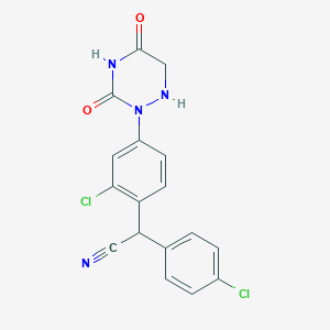 2-[2-Chloro-4-(3,5-dioxo-1,2,4-triazinan-2-yl)phenyl]-2-(4-chlorophenyl)acetonitrile