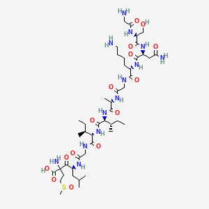 Butanoic acid, glycyl-L-seryl-L-asparaginyl-L-lysylglycyl-L-alanyl-L-isoleucyl-L-isoleucylglycyl-L-leucyl-2-amino-4-(methylsulfinyl)-, (2S)-(9CI)