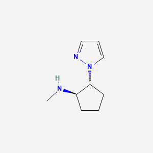 molecular formula C9H15N3 B12328447 (1R,2R)-N-methyl-2-pyrazol-1-ylcyclopentan-1-amine 