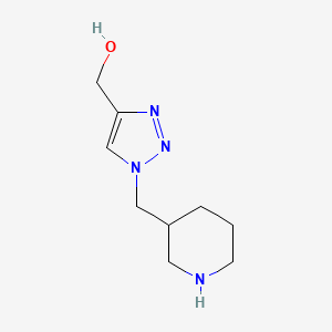 molecular formula C9H16N4O B12328480 {1-[(piperidin-3-yl)methyl]-1H-1,2,3-triazol-4-yl}methanol 