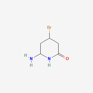 molecular formula C5H9BrN2O B12328488 6-Amino-4-bromopiperidin-2-one 