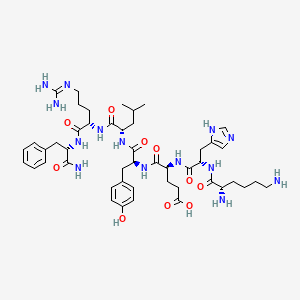 molecular formula C47H70N14O10 B12328500 L-Phenylalaninamide, L-lysyl-L-histidyl-L-alpha-glutamyl-L-tyrosyl-L-leucyl-L-arginyl- 