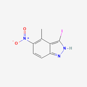 molecular formula C8H6IN3O2 B12328514 3-Iodo-4-methyl-5-nitro-1H-indazole 