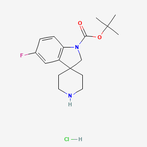 molecular formula C17H24ClFN2O2 B12328531 1-Boc-5-Fluorospiro[indoline-3,4'-piperidine] hydrochloride CAS No. 858351-44-7