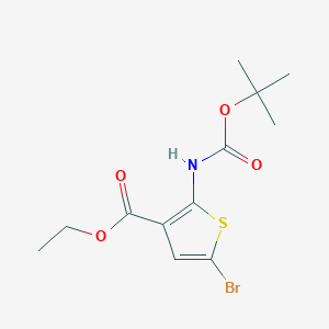 molecular formula C12H16BrNO4S B12328601 Ethyl 5-bromo-2-((tert-butoxycarbonyl)amino)thiophene-3-carboxylate 