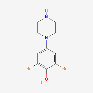 2,6-Dibromo-4-(piperazin-1-yl)phenol