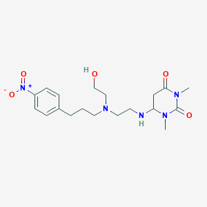 6-[2-[2-Hydroxyethyl-[3-(4-nitrophenyl)propyl]amino]ethylamino]-1,3-dimethyl-1,3-diazinane-2,4-dione