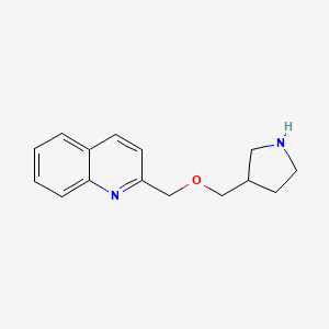 molecular formula C15H18N2O B12328687 2-{[(Pyrrolidin-3-yl)methoxy]methyl}quinoline 