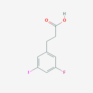 molecular formula C9H8FIO2 B12328694 Benzenepropanoic acid, 3-fluoro-5-iodo- 