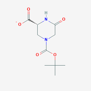 molecular formula C10H15N2O5- B12328724 (2R)-4-[(2-methylpropan-2-yl)oxycarbonyl]-6-oxopiperazine-2-carboxylate 