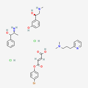 molecular formula C38H51BrCl2N4O7 B1232875 Brompheniramine, pseudoephedrine drug combination CAS No. 58660-10-9