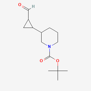 molecular formula C14H23NO3 B12328789 Tert-butyl 3-(2-formylcyclopropyl)piperidine-1-carboxylate 