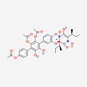 [4-[4-[(11aR)-3,11a-bis[(2S)-butan-2-yl]-2,4-dihydroxy-5-oxido-1-oxopyrazino[1,2-b][1,4,2]benzodioxazin-5-ium-9-yl]-2,3-diacetyloxy-5,6-dihydroxyphenyl]phenyl] acetate