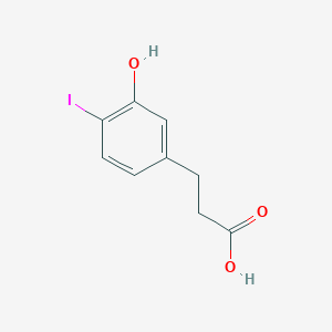 molecular formula C9H9IO3 B12328855 Benzenepropanoic acid, 3-hydroxy-4-iodo- 