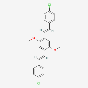 molecular formula C24H20Cl2O2 B12328873 Benzene, 1,4-bis[(1E)-2-(4-chlorophenyl)ethenyl]-2,5-dimethoxy- 