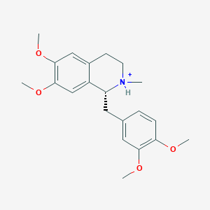 molecular formula C21H28NO4+ B1232893 (1R)-1-[(3,4-dimethoxyphenyl)methyl]-6,7-dimethoxy-2-methyl-1,2,3,4-tetrahydroisoquinolin-2-ium 