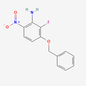 molecular formula C13H11FN2O3 B12328935 3-(Benzyloxy)-2-fluoro-6-nitroaniline 