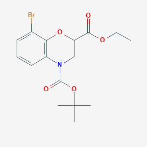 molecular formula C16H20BrNO5 B12328951 4-tert-Butyl 2-ethyl 8-bromo-2H-benzo[b][1,4]oxazine-2,4(3H)-dicarboxylate 